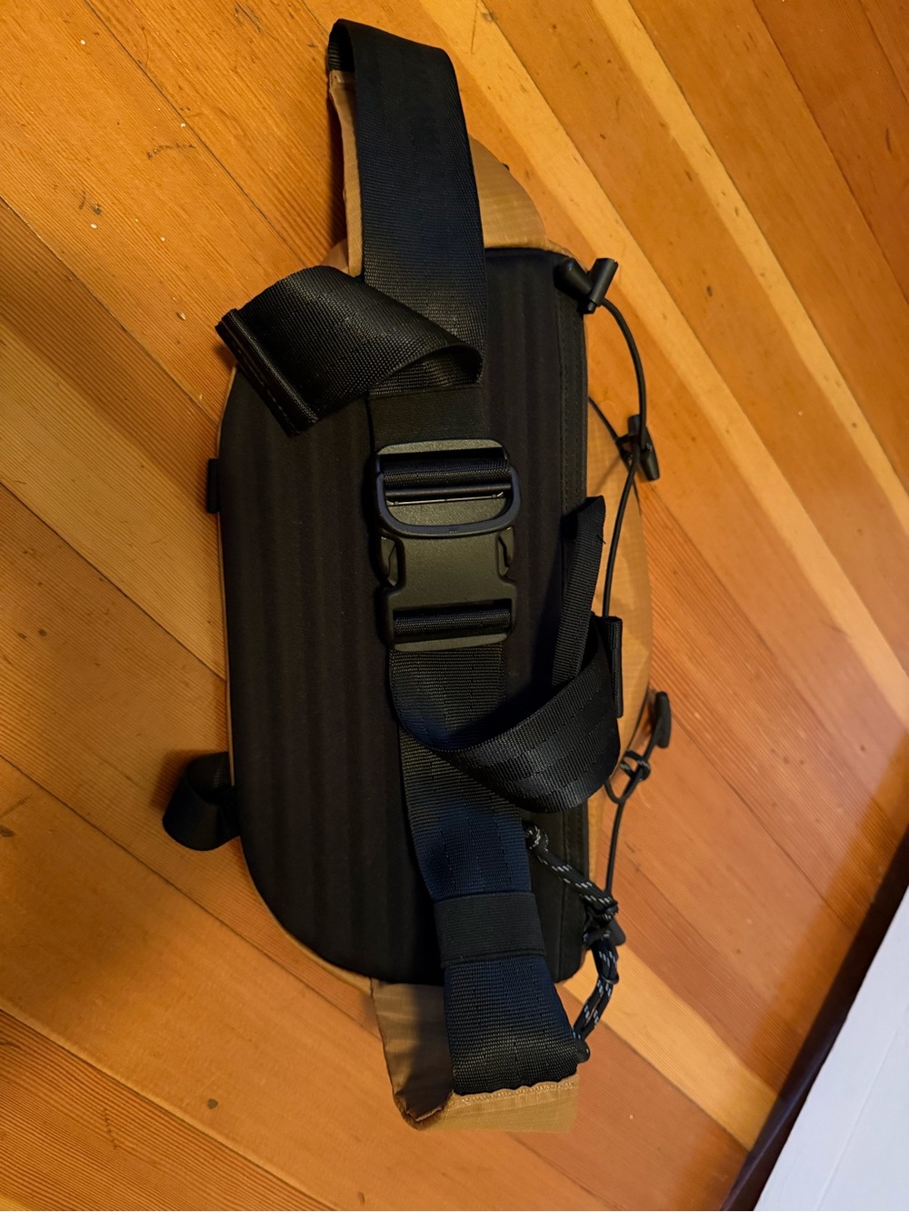 Topo Designs Tan and Black Waist Bag - Compact Everyday Belt Pack - Picture 2 of 2